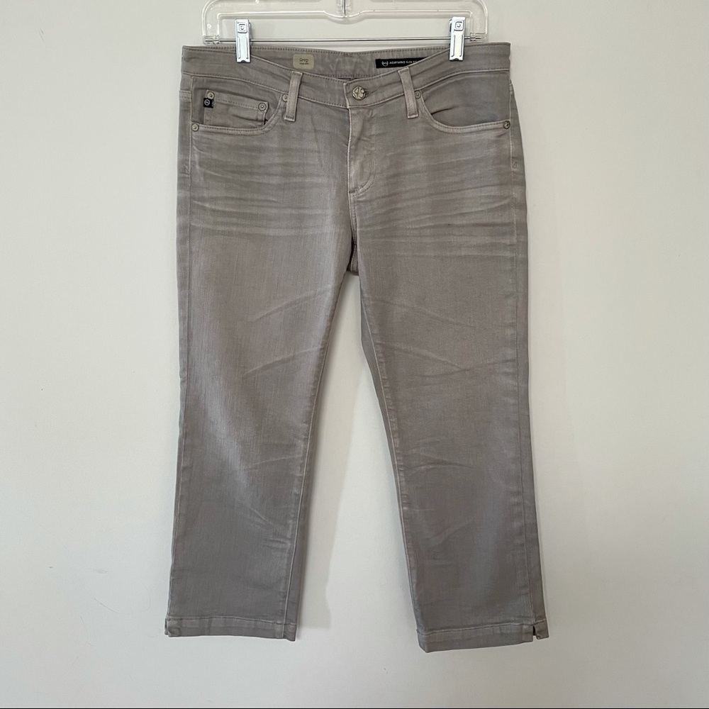 AG Adriano Goldschmied “The Crop” jeans washed grey crop capri length